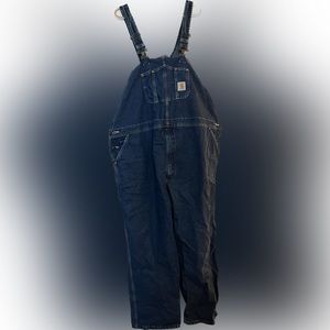 Carhartt , 52x30 , denim bib overalls , good condition